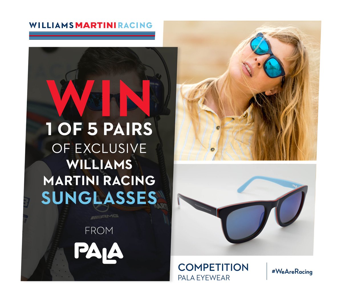 WilliamsF1's tweet image. WIN a pair of exclusive @PalaEyewear Williams Martini Racing sunglasses! 

Enter by RT'ing this post and replying with 🕶️