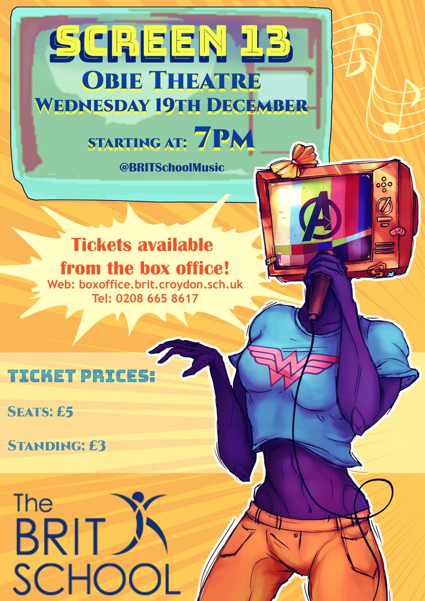 BRITSchoolMusic's tweet photo. #ErasOfPop (7pm, Monday 17th December) and #Screen13 (7pm, Wednesday 19th December) tickets are still available from the Box Office: https://t.co/IIqvLGaeXV https://t.co/lSEBoQQzdT