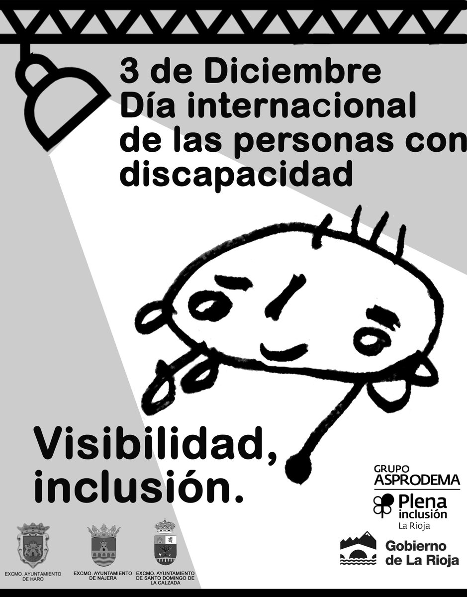 asprodemarioja's tweet photo. 🍀 VISIBILIDAD, INCLUSIÓN
DÍA INTERNACIONAL DE LAS PERSONAS CON DISCAPACIDAD
Hoy es el #DiaInternacionalDiscapacidad y tenemos organizadas actividades tanto en diferentes localidades de Rioja Alta (Haro, Santo Domingo de La Calzada y Nájera), como en Logroño. https://t.co/GIsV9n2eBL