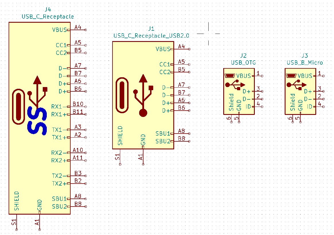 arturo182 on Twitter: "I'm having the strangest bug in @kicad_pcb, I 2 USB Type-C receptacles and 2 Micro USB ones, none of them have any wires, but on the Type-C footprints