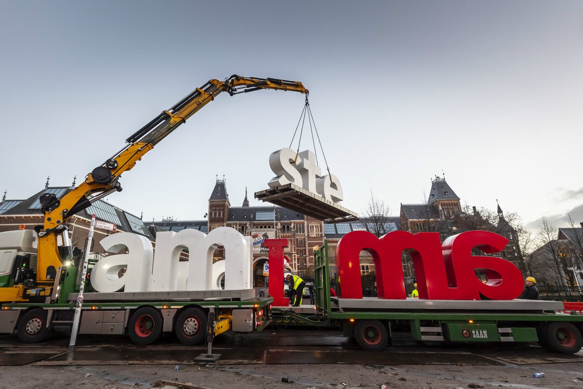 Iamsterdam's tweet photo. The I amsterdam letters are on the move! They’ve been removed from Museumplein at the request of @AmsterdamNL, but you can still find them @Schiphol, as well as at festivals and events across the #AmsterdamArea. Read more: https://t.co/ydjvheHCMd (📷 by https://t.co/nMKKQmlA0c) https://t.co/4513ejipPP