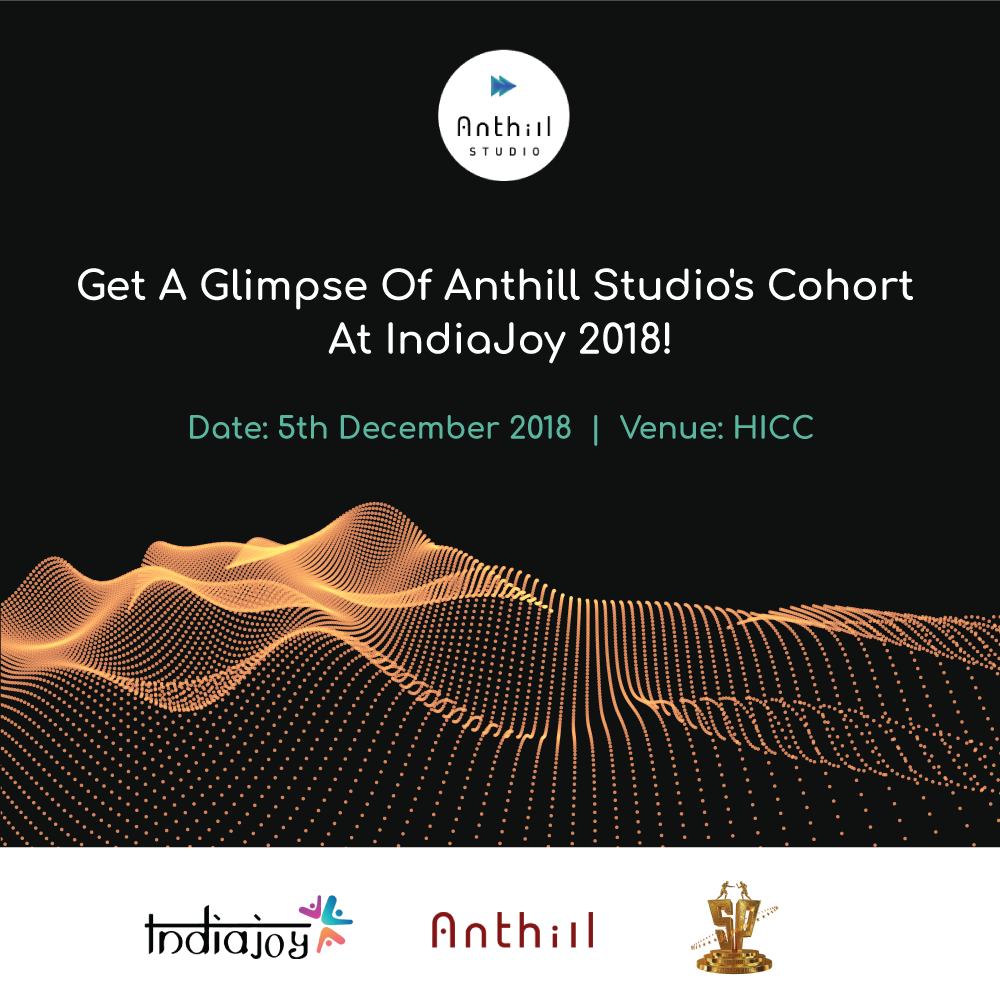 anthill_studio's tweet photo. Come, witness, Anthill Studio's cohort disrupt the Media &amp; Entertainment space at IndiaJoy, India's biggest Media &amp; Entertainment Expo.
#AnthillStudio #ScaleWithSpeed #IndiaJoy

@Indiajoyin @SureshProdns @AnthillVentures @RanaDaggubati @menonr1 @prasadvanga3 @the_new_mb https://t.co/YQZv3TsBSi