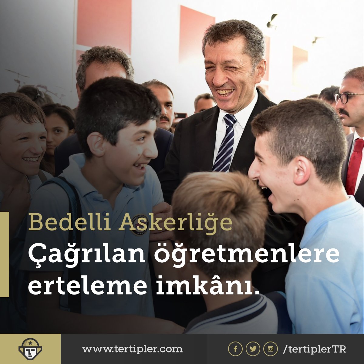 Bedelli askerliğe çağrılan öğretmenlere erteleme imkânı

“Yarıyıl ve yaz tatiline erteleme düzenlemesi” kapsamında askere çağırılan öğretmenler 21 günlük temel askerlik eğitimlerini yarıyıl veya yaz tatiline erteleyebilecek.

#bedelliaskerlik #öğretmen #erteleme <a href="/tertiplerTR/">Tertipler</a>