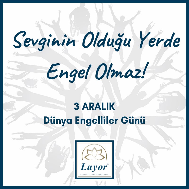 “SEVGİNİN OLDUĞU YERDE ENGEL OLMAZ” Sadece bugün hatırlamak da olmaz, akıllardan çıkarmamak, onların hep yanında olmak gerek! #3aralıkdünyaengellilergünü 🙏🏼