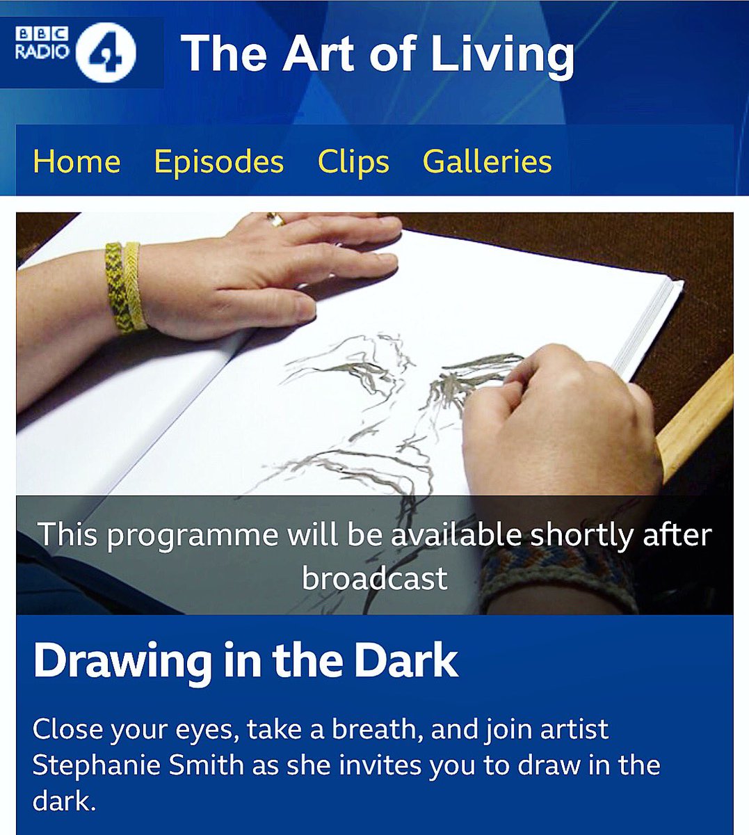 Another chance to hear #artist Stephanie Smith &amp; #producer <a href="/JaySykesMedia/">Jay Sykes 🎙📻🎨📖🎓🏳️‍🌈🇪🇺 He/They</a> discuss today’s #DrawingInTheDark #documentary on <a href="/BBCRadio4/">BBC Radio 4</a> - live now on <a href="/SparkSunderland/">Spark</a>