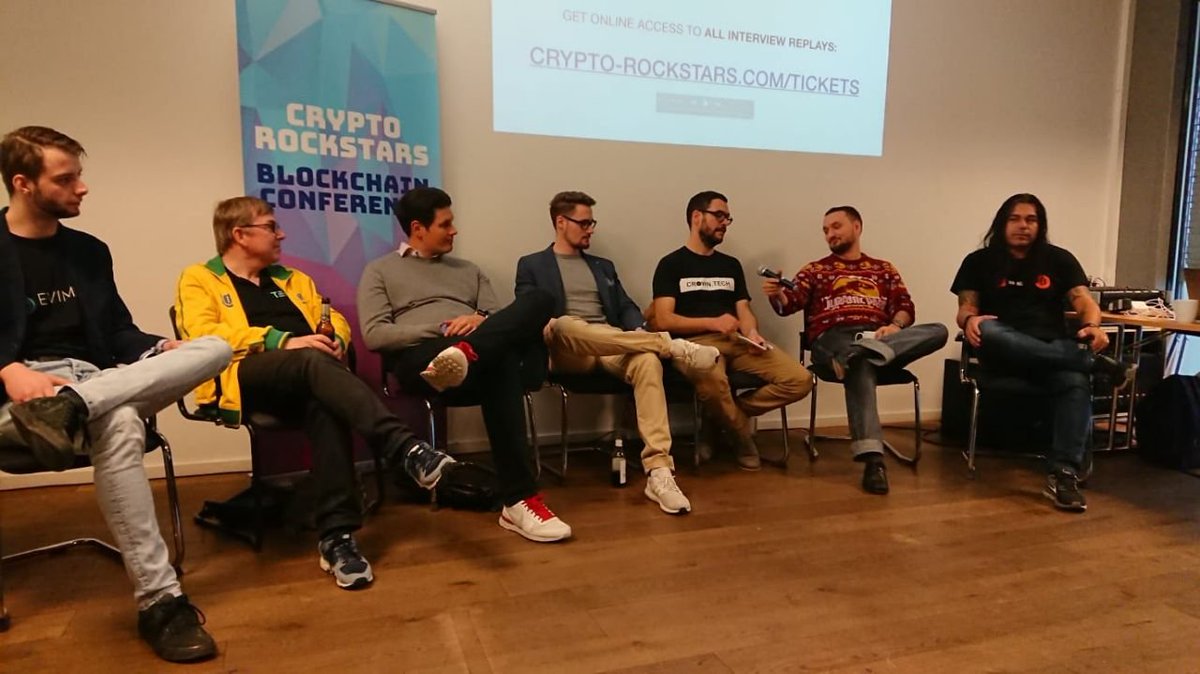 EVI_Bas's tweet photo. An AI scientist, CEO's of different companies, community managers, an evangelist all in one picture! Discussing the blockchain possibilities and their usage regarding their respective projects! $XVG $CROWN $BISON  $TEAL @thebitcoinfam @sowalabs $EVI @CRYPTOROCKSTAR1 https://t.co/D9CPCtQmET