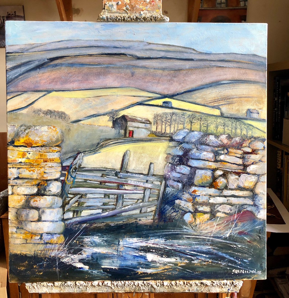 staithesartist's tweet photo. Gateway to Swaledale also finished. #finishingoff #day #Swaledale #Yorkshire #walks #gate #farm #cowuses https://t.co/zjaHfrCY8G