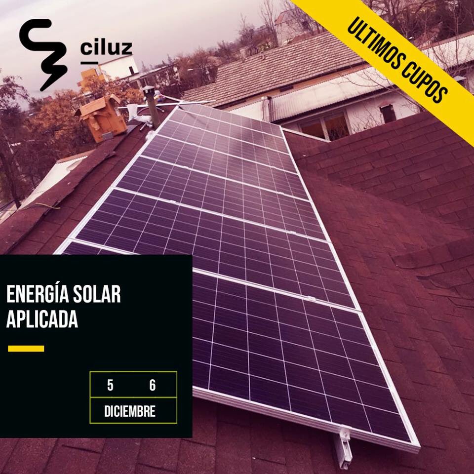 Últimos cupos para el curso de Energía Solar Aplicada del 5 y 6 de diciembre. Interesados escribir a info@sulilab.com
