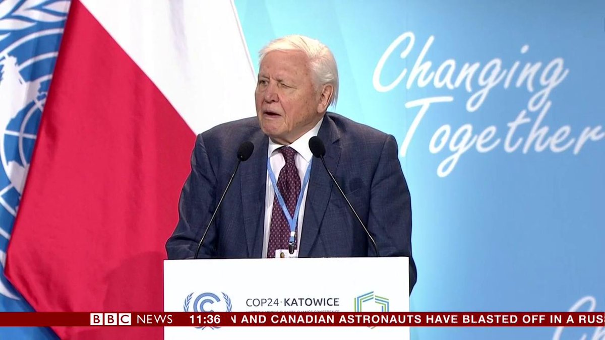 "We're facing a man-made disaster of global scale... time is running out" - Sir David Attenborough issues warning at UN Climate Conference #COP24 in Poland http://bbc.in/2Pd3yfP