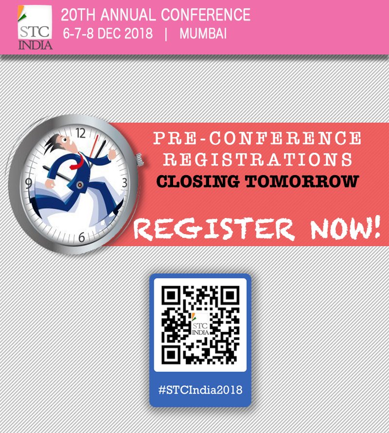 STCIndia's tweet image. #STCIndia2018 
To register, scan the QR code or go to goo.gl/K2UwSX