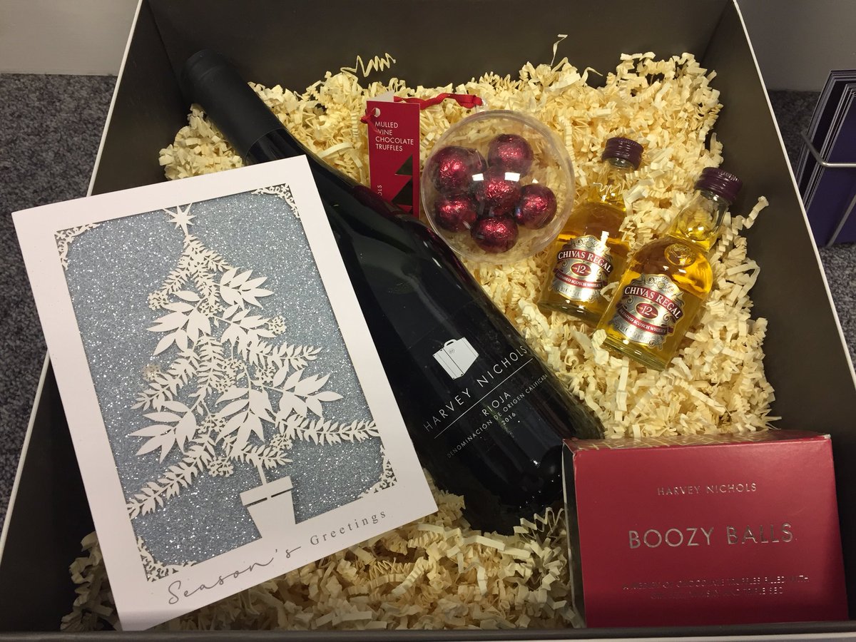 Thank you for the amazing Christmas hamper <a href="/HN_Manchester/">Harvey Nichols</a> Red wine and whisky, you know me too well! #HarveyNics #Christmas #EventProfs