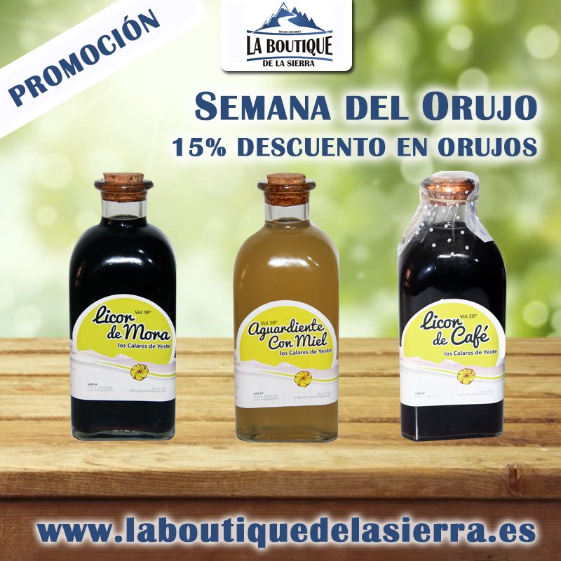 BoutiqueSierra's tweet image. SEMANA DEL ORUJO

Esta semana estamos de promoción en La Boutique de la Sierra, La Semana del Orujo, 15% de descuento en todos los orujos, ¿a que esperas?.