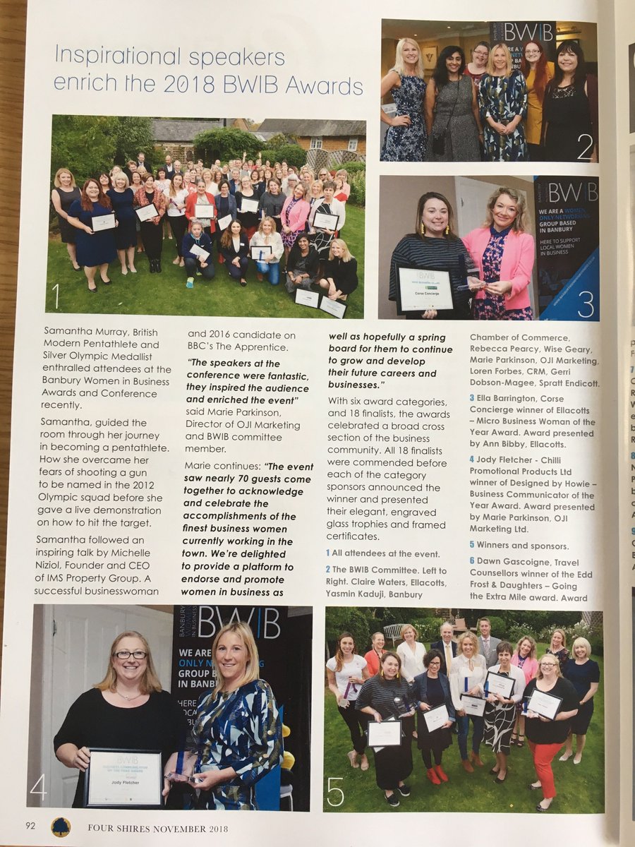 ChilliJody's tweet photo. Lovely write up in @fourshiresmag about the @BWIB1 awards, where our very own Jody Fletcher won Business Communicator of the year - kindly sponsored by @DesignedbyHowie
#WinnerWinnerChickenDinner #BWIB #Awards https://t.co/MjbfguBTTy