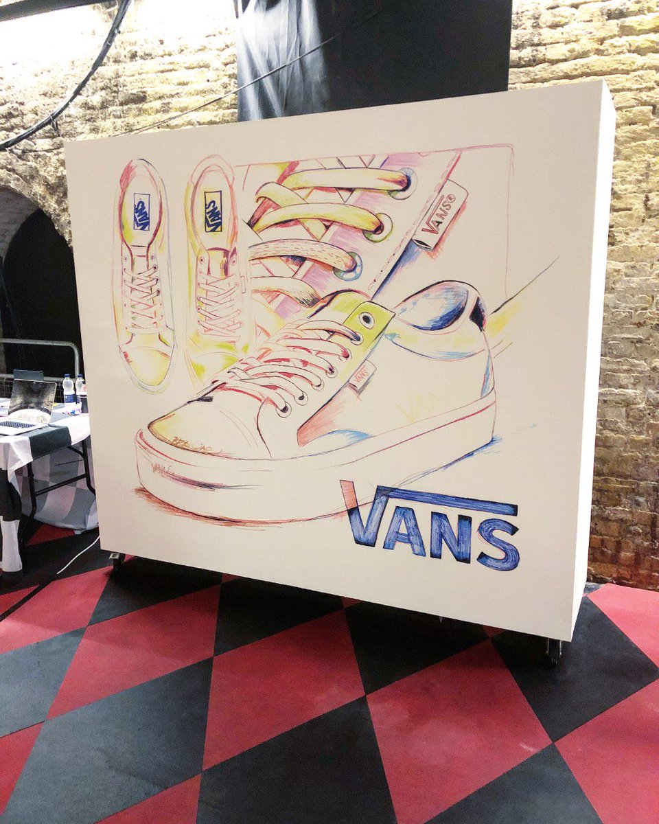 BIZR1's tweet photo. The beginning stages of my Vans Court trainer drawing at the 'House of Vans London' 
@JDOfficial  @VANS_Europe  #MeInJD #MyVans https://t.co/yaJ4t7km2i