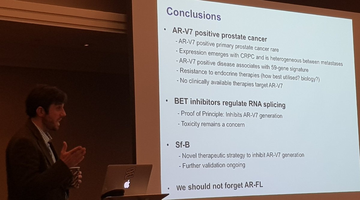 LambAlastair's tweet photo. @AdamSharpMedOnc takes us through some nice data on #AndrogenReceptor variants.
Whether #AR_V7 or #AR_FullLength... the #AR is still the #MasterRegulator in #ProstateCancer.
#PCFLondonSummit19
@PCF_Science @PCF_Science https://t.co/iYyojRBPrj