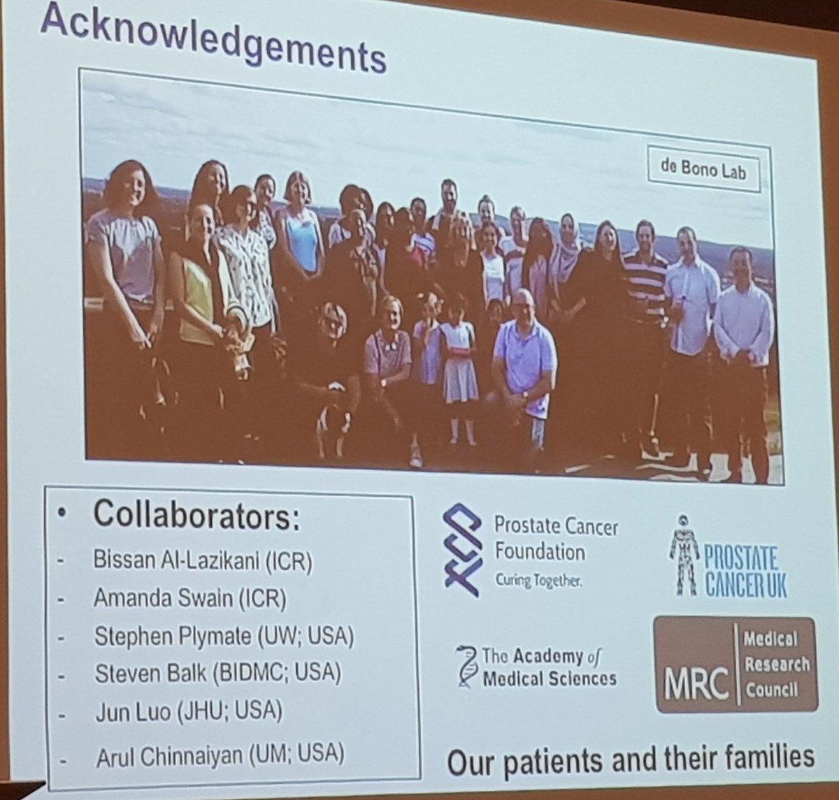 LambAlastair's tweet photo. @AdamSharpMedOnc takes us through some nice data on #AndrogenReceptor variants.
Whether #AR_V7 or #AR_FullLength... the #AR is still the #MasterRegulator in #ProstateCancer.
#PCFLondonSummit19
@PCF_Science @PCF_Science https://t.co/iYyojRBPrj