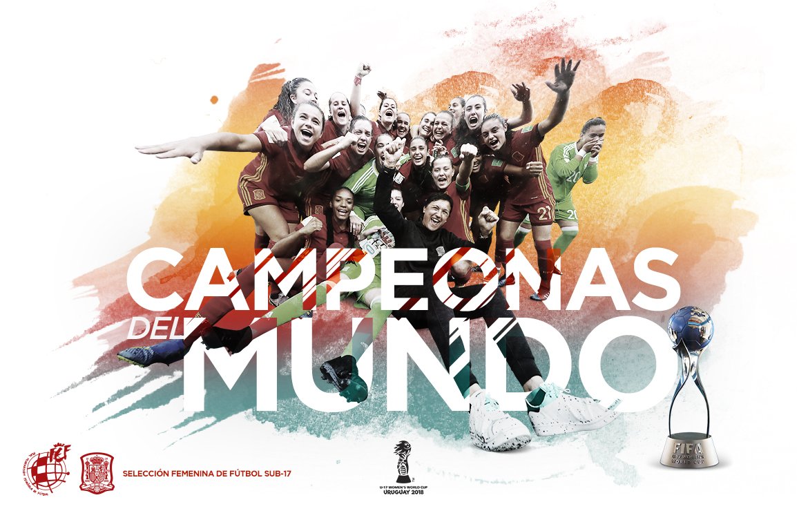Énormes @SeFutbolFem Sub-17! Nos joueuses ont fait histoire après avoir gagné le premier Mondial du football féminin pour l'Espagne. Félicitations championnes! @rfef @FIFAWWC #U17WWC #TodasAporElMundial