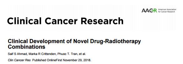 Following a workshop in February around Clinical Development of Novel Drug-Radiotherapy Combinations, a paper has been published on these novel approaches <a href="/AACR/">AACR</a> #RxRTCombos18 bit.ly/2RsoGRe