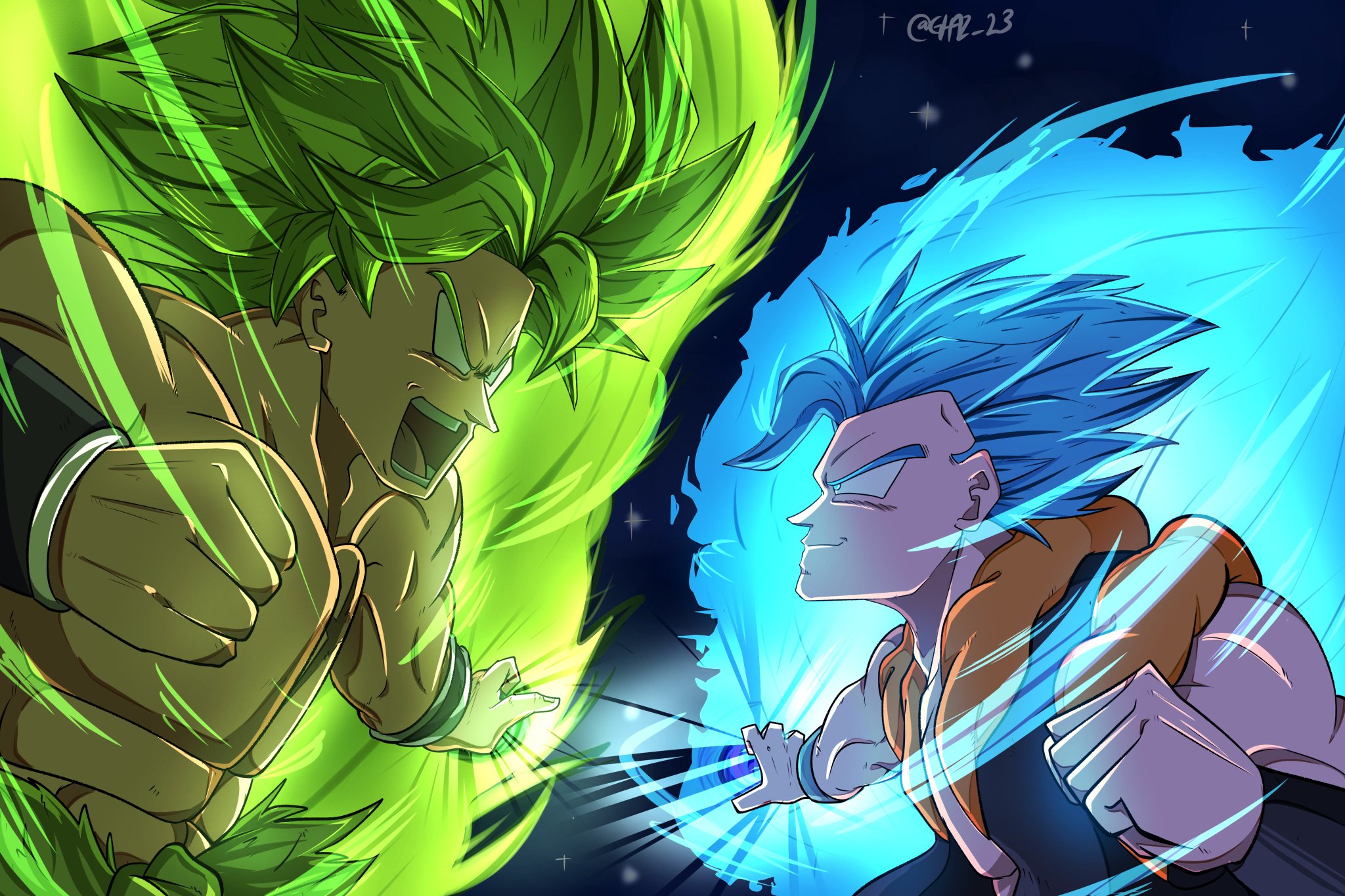 DragonBallSuperLAT🉐 on X: Gogeta Blue and Broly at the end of