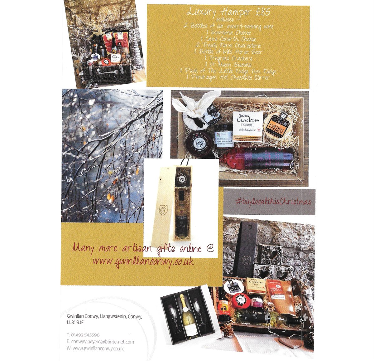 Treat your valued customers to one of our Luxury Welsh Hampers and gifts.  Available to buy online at gwinllanconwy.co.uk