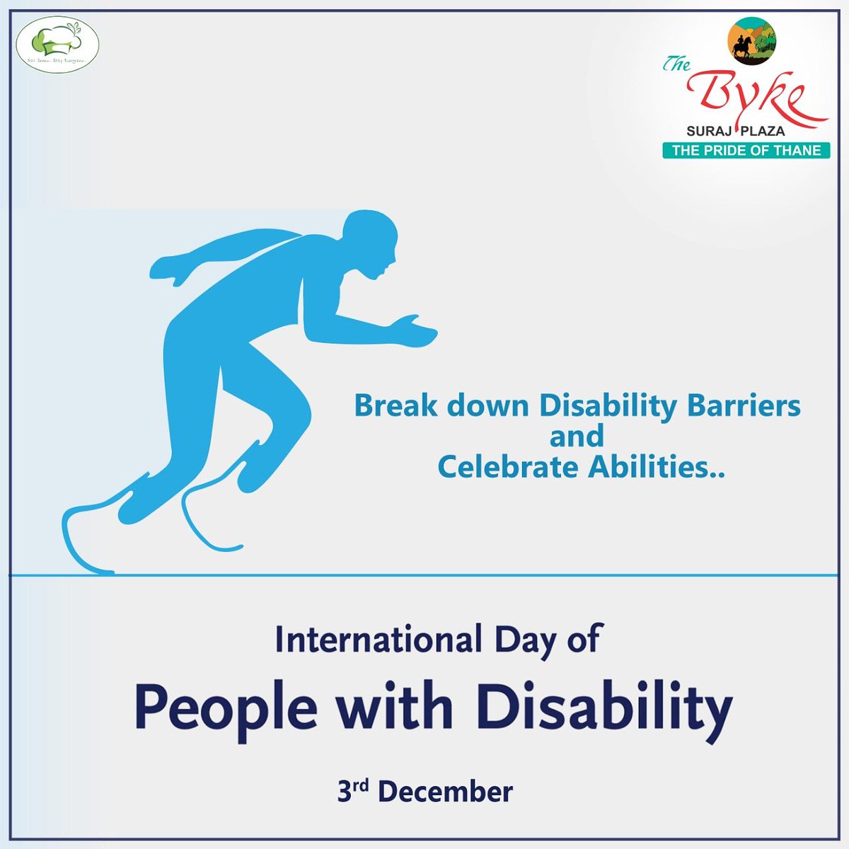 Lets break down the Barriers & Open Doors of Opportunity for All..

#TheBykeSurajPlaza #TheByke #PureVegetarian #InternationalDayofDisability #WorldDisabilityDay #BreakBarriers #OpenDoors #SpecialAbilities #ExtraordinaryPeople #Thane