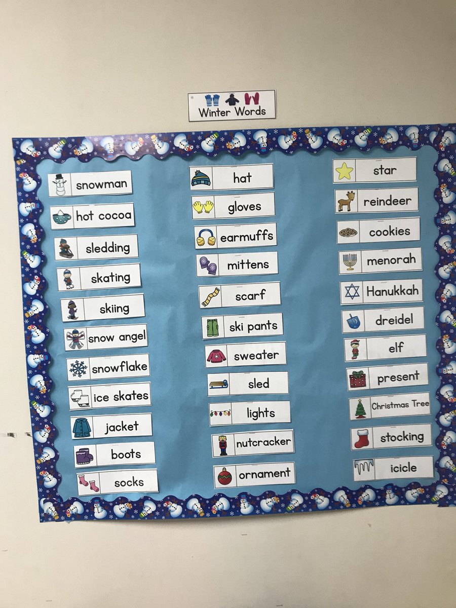 December 3rd and the winter word wall is up...but it’s 50 degrees!?