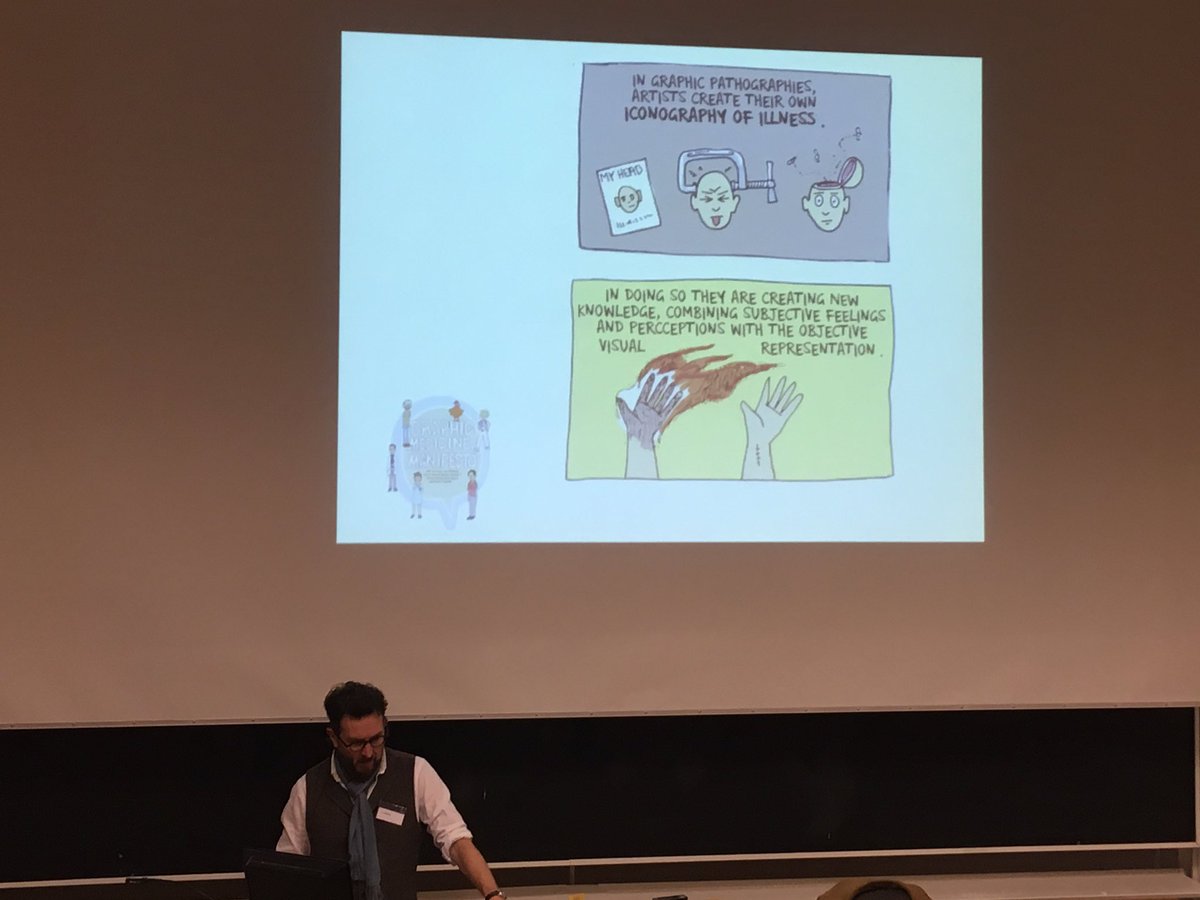 ‘In graphic pathologies, artists create their own iconography of illness’ <a href="/TheBadDr/">Ian Williams</a> keynote <a href="/NordicNetwork1/">Gender Body Health</a> #curatinghealth