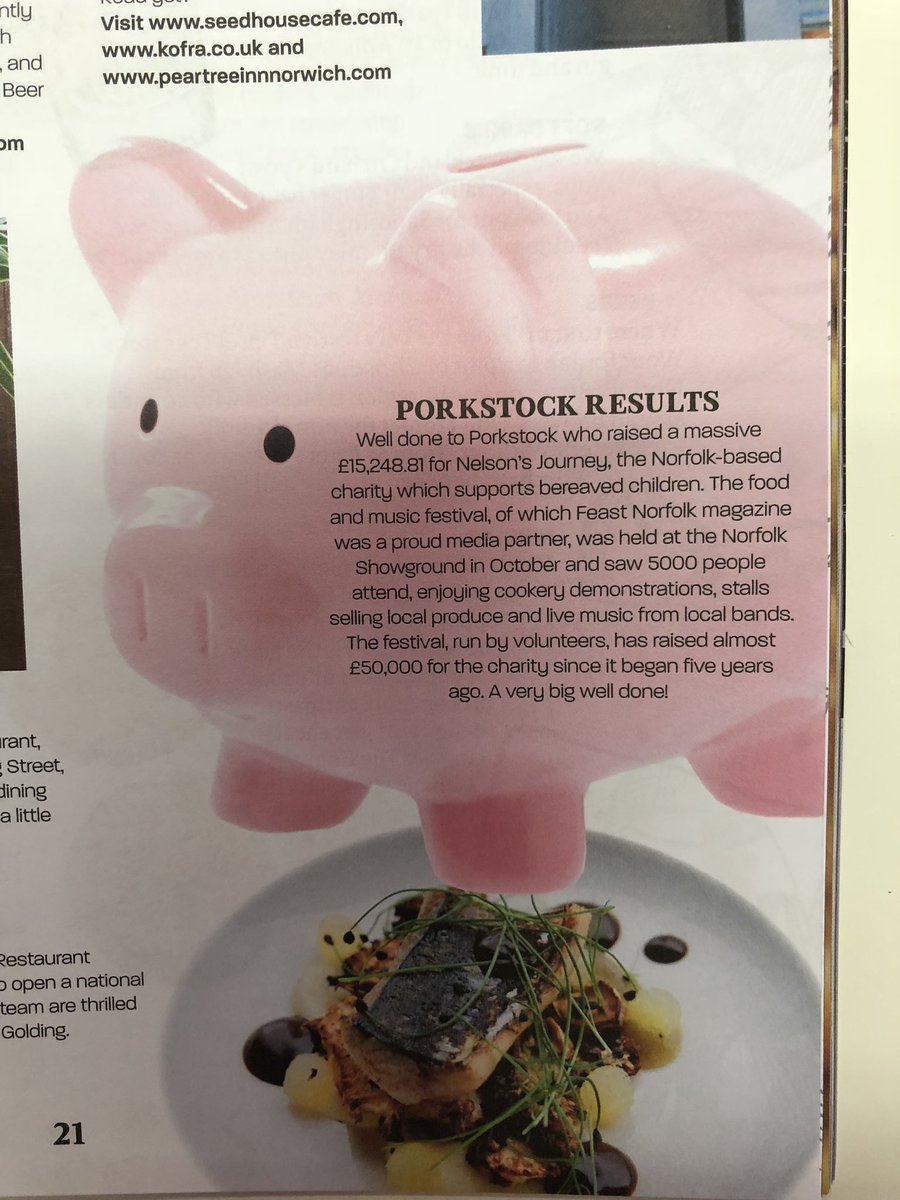 Lovely piece in @FeastNorfolk this edition. Great result for <a href="/nelsonsjourney/">Nelson's Journey</a> #oink