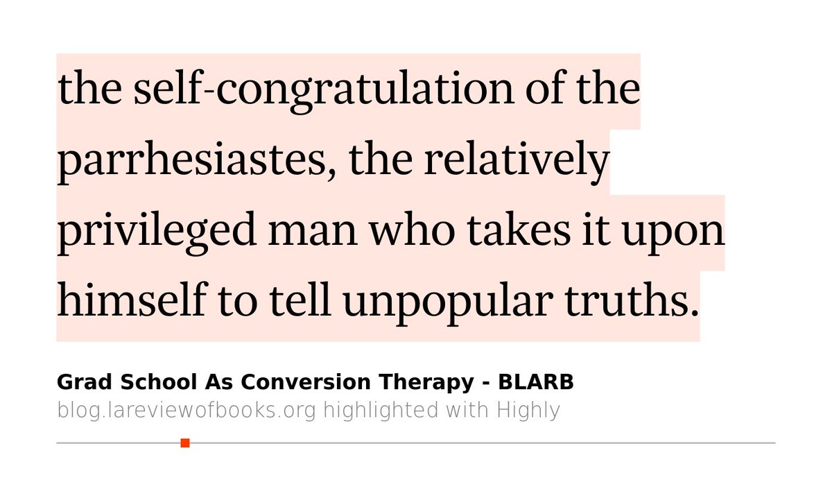 Foucault is witheringly satirical about the self-congratulation of the parrhesiastes, the relatively privileged man who takes it upon himself to tell unpopular truths. There’s nothing courageous about trolling. by @graceelavery