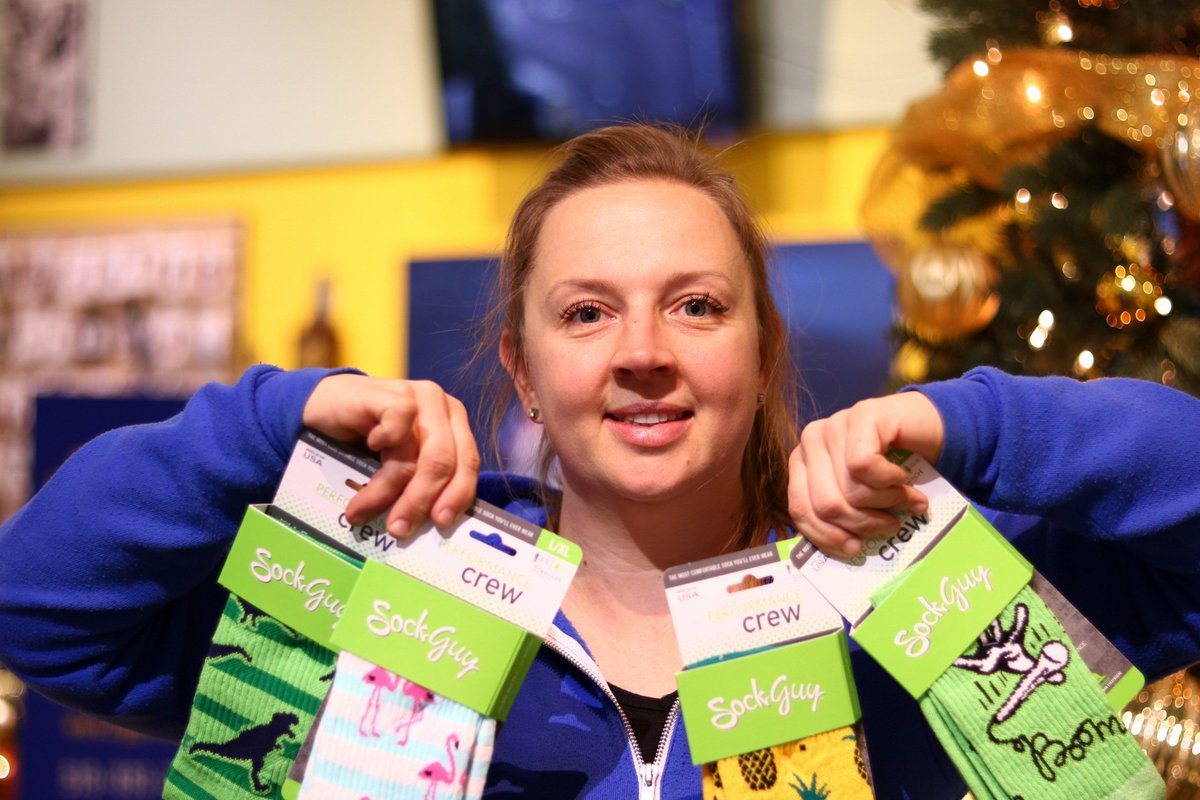 ZiggysCycleKW's tweet photo. I don't know about you, but Marta has never been more excited about getting socks for the holidays!🧦 These cute @SockGuyLUV &amp; @Bontrager socks will keep you stylish and warm for many kilometers! #Holiday2018 #StaffGiftGuide https://t.co/yedXKC4iU1