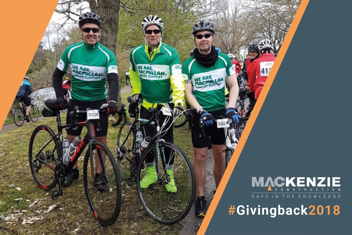 MackenzieConstr's tweet photo. In April, three members of our team (Mark Wilson, Robert Farquhar and Jamie Allison) took to two wheels and cycled 66 long miles (106k) round the iconic #LochNess at the ETAPE Loch Ness cycling sportive event for Macmillan Cancer Support. #RideLochNess #GivingBack2018 https://t.co/MDUoNS9j9g