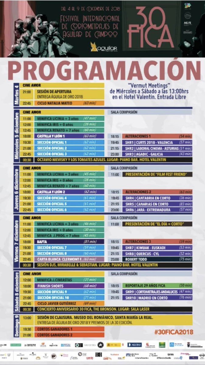 aguilarfilmfest's tweet photo. 💥TODA NUESTRA PROGRAMACIÓN💥
FICA + MiniFICA
#30FICA https://t.co/2vXCRRaMpR
