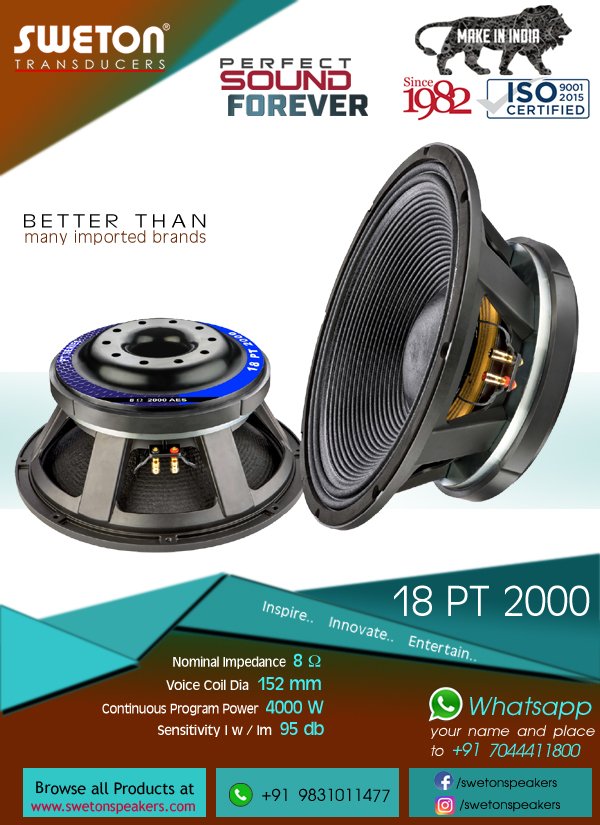 sweton speaker 18 inch 2000w