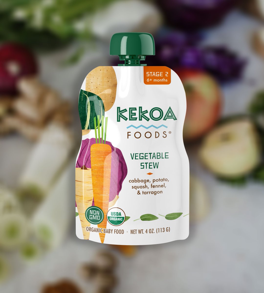 This unique culinary combination combines the herb and spices of tarragon, fennel, and nutmeg - high in nutrition and packed with an array of rich colors. Preorder at KekoaFoods.com. #bravebabiesboldparents #kekoafoods #babyfood #organicbabyfood #organic #toddlerfood