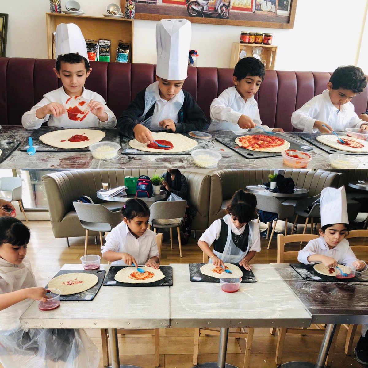DohaAcademySLWA's tweet photo. Year 1A making their favourite pizzas ⁦@Carluccios⁩ https://t.co/vr50OVLftZ