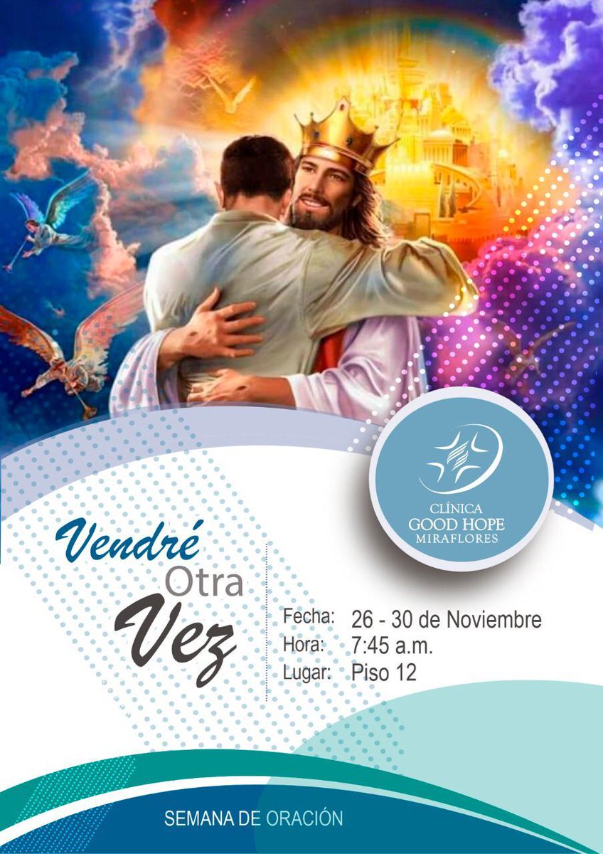 DanielRomeroMa's tweet photo. ¿Qué es más importante saber? ¿Cuándo viene el Señor? o ¿Cómo prepararnos antes que vuelva? Semana de oración "Vendré otra vez"   @danielrecuenco @ClinicaGoodHope https://t.co/rJbfwfIPjZ