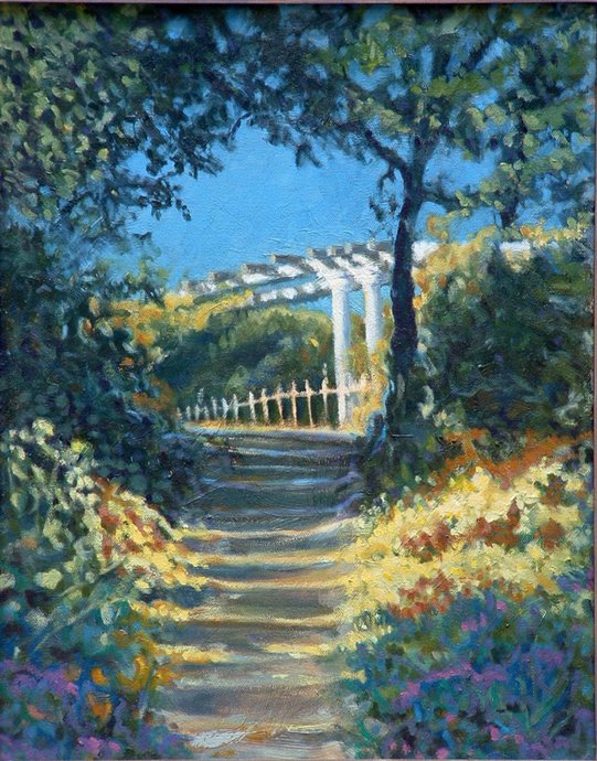 We'll have a number of new pieces, including 'Pergola, Hampstead', by Andy Parker, available to borrow at our lending session @Resource4London on 14 &amp; 15 December. Register online bit.ly/HALLBORROW to borrow some sunshine for your home or workplace! #holloway #art #lending