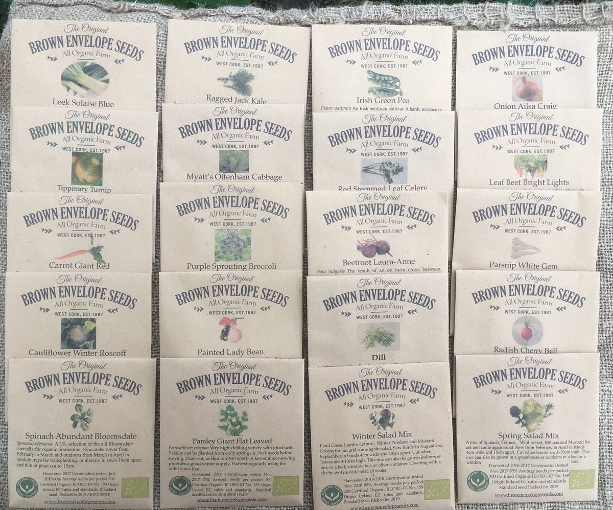 Kitchen Garden seed box, 20 packets of seed €50 #giftsforgardeners #plasticfree packaging #opensourceseeds brownenvelopeseeds.com/mobile/Categor…