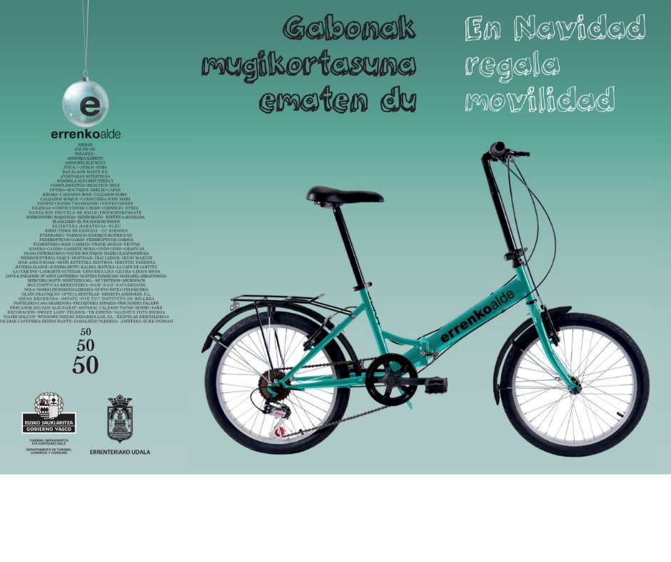 HerriBizia's tweet photo. Errenkoalde repartirá 50 bicicletas entre las personas que compren en los comercios de Errenteria https://t.co/54rkyudYkL https://t.co/LfEx3fjRr6