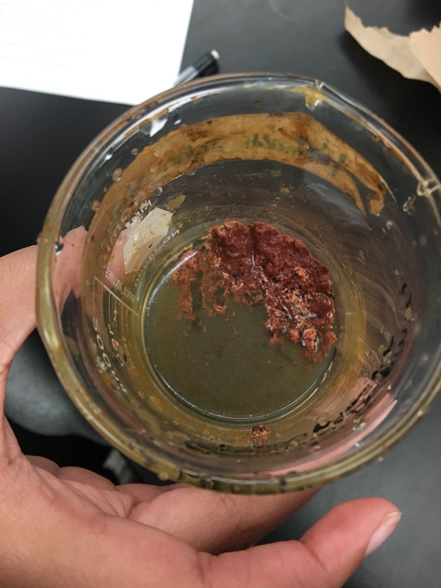atkinswestchem's tweet image. Day 2 of the stoichiometry nail lab - students grossed out by the gunk in the beaker that formed over the weekend. @WSFCS_Science #RealTimeChem #WeDoScienceWell #ExpModelDemo