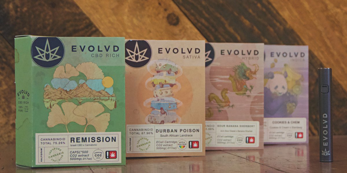 TJsOregon's tweet photo. We’re kicking this week off right. Stop by #TJs today for 15% off all #dabbables and #cartridges!
.
.
📸featuring new stock from @EvolvdOregon #TJsDispensaries #Evolvd #EugeneOregon #TrueToThePlant #ArtisnExtract #Capsl500 #StrainSpecific #FullSpectrumExtracts #TasteTheTerps https://t.co/hA1ctNDMUc