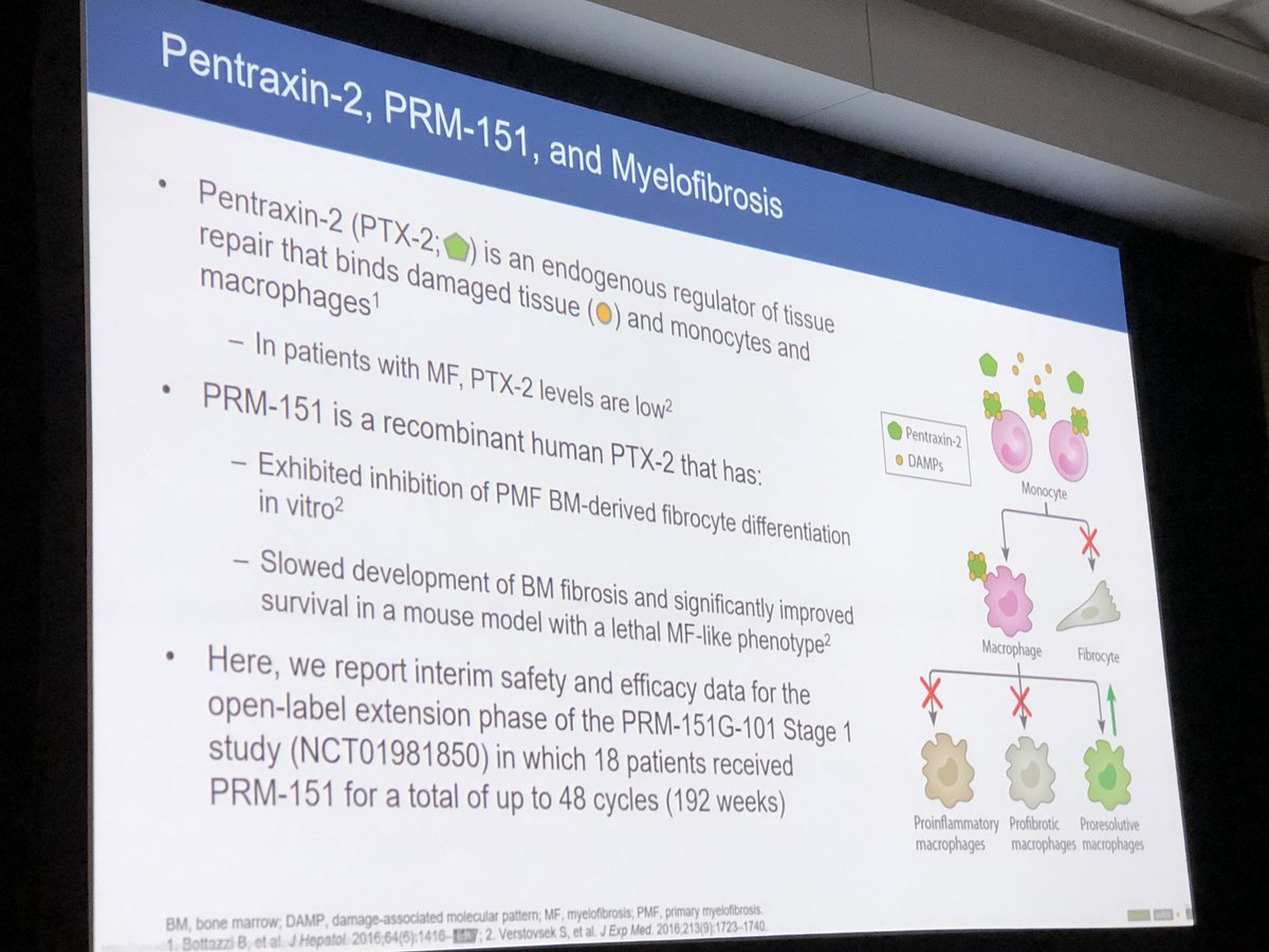 doctorpemm's tweet photo. #ASH18 #MPNSM Oral session: Clinical Beyond JAKi. Dr Serge Verstovsek @LeukemiaMDA | #PRM151 for patients with MF | #PTX2 #fibrocyte: Background https://t.co/PUPCmeVSUb