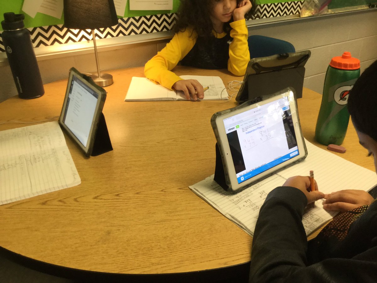 NorwichTeamMC's tweet photo. In math, doing multi-digit multiplication practice. https://t.co/BGPMHlhU7G