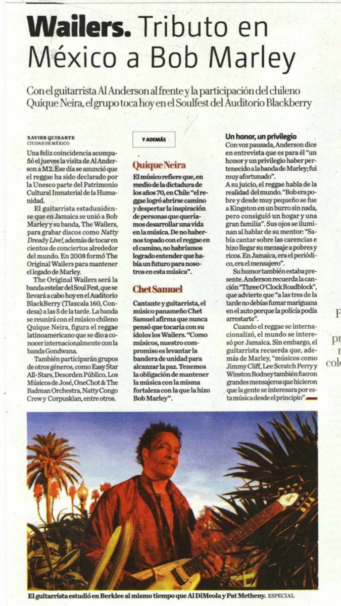 🇯🇲🔥🇨🇱¡Los <a href="/OGWailers/">The Original Wailers</a> nos recordaron lo grande que era Bob Marley a través de la voz de  <a href="/ChetSamuel/">Chet Samuel</a>
 y <a href="/QuiqueNeira/">Quique Neira</a> en el #SoulFestMx! 🇯🇲🔥🇲🇽

¡Gracias por el apoyo <a href="/Milenio/">Milenio</a>!