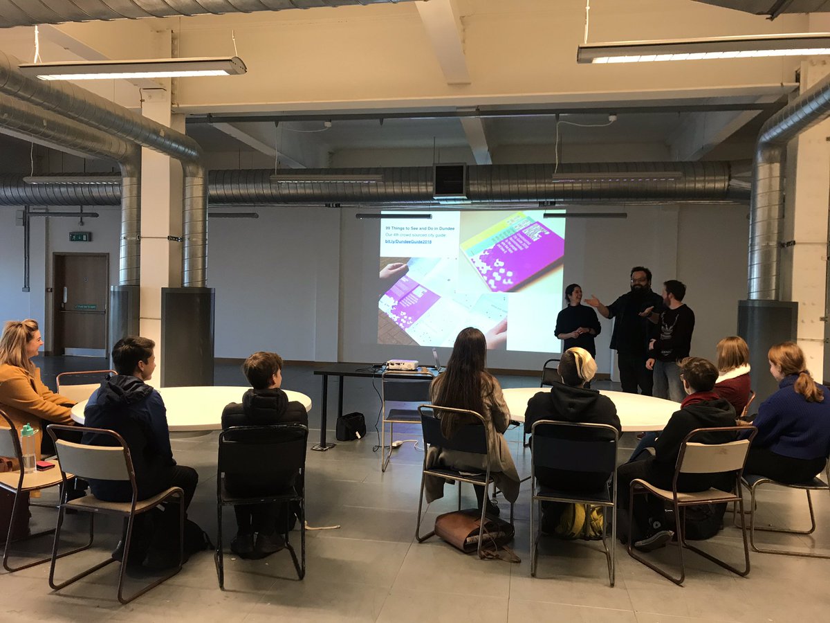 Creative_Dundee's tweet photo. Nice to have @dundee_angus Apprentices in Creative &amp; Digital Media with us this afternoon, exploring future careers in the creative sector! #DundeeCreates https://t.co/hKEuHSiiHg