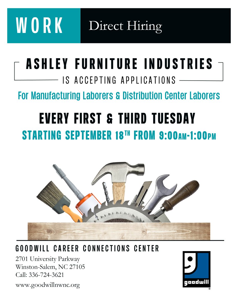 Goodwill Northwestnc On Twitter Ashley Furniture Direct Hire