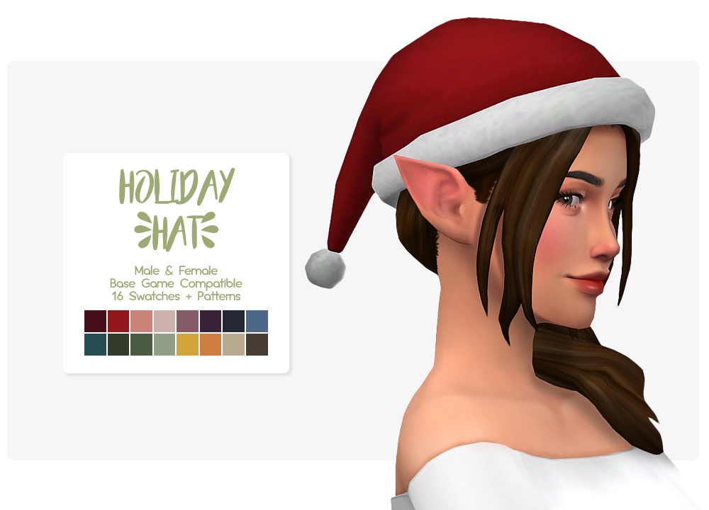 Nolan 🍉 on X: Here's an oldie-but-goodie: A holiday hat fit for *any*  festive Sim! 🎄🎅🎁 Download it here:  #sims4 #ts4  #customcontent #christmas #holidays  / X