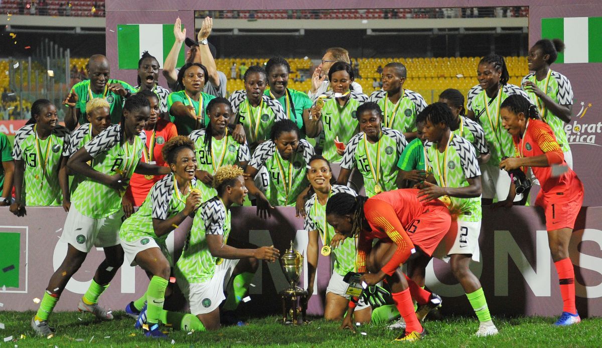 SupermartNG's tweet photo. Our Super Falcons always make us proud! Well done to the team for winning the Cup of Nations for a record 9th time. If ever the NFF needed a reason to invest more in women's football, this is it. https://t.co/7KbqAlXFKF @thenff  @CAF_Online #totalawcon18 #awcon18 #superfalcons https://t.co/yTh5zOtgCP