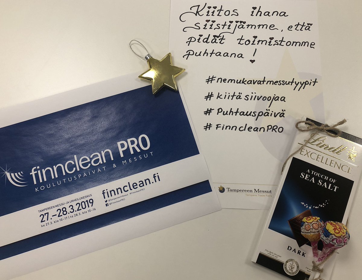 TampereenMessut's tweet photo. Valtakunnallinen #Puhtauspäivä! Me @TampereenMessut-konsernissa olemme todella kiitollisia, että saamme tehdä tapahtumia puhtaissa tiloissa. #Kiitos omalle ihanalle #siistijä’llemme ❤️ #kiitäsiivoojaa #FinncleanPRO #puhtausala #kiinteistöpalvelut #nemukavatmessutyypit #Tampere https://t.co/pZW06GeiKG