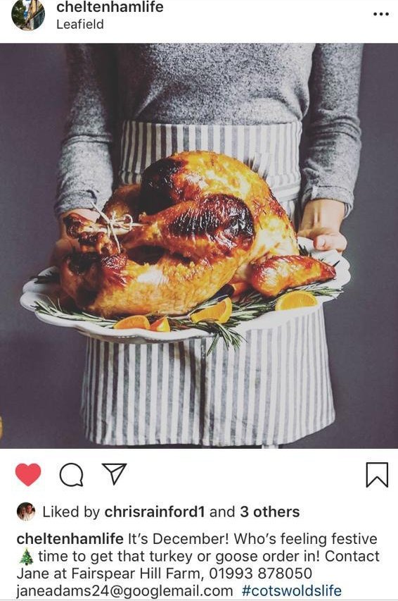 Thank you #CheltenhamLife for the recommendation! 🎄🎁☃️ #buymyturkey #Cotswolds #ShopLocal #FarmShopUK  instagram.com/p/Bq5nNvNlqas/…